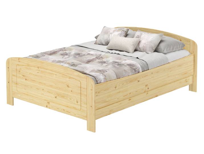 Seniorenbett Doppelbett Kiefer massiv, komfortable Höhe, stabile Verarbeitung, Liegefläche 140x200 cm