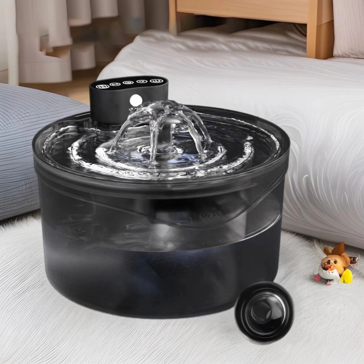 INF Haustier-Wasserbrunnen Automatisch Standard - 2.6L, 4-stufige Filterung, 3 Wassermodi, leiser Pumpenbetrieb
