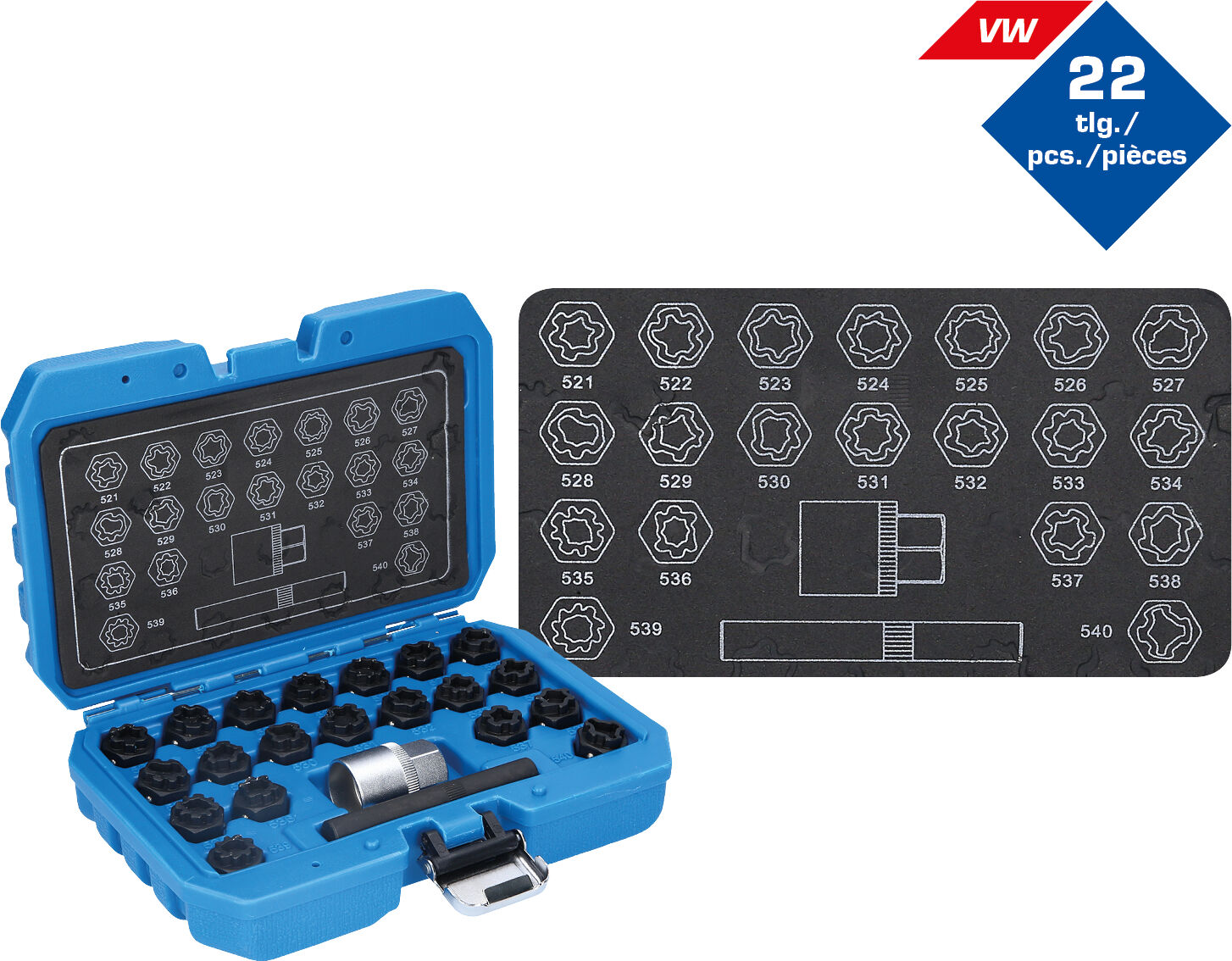 Brilliant Tools Felgenschloss-Sortiment Für Vw, 22-Tlg Bt691390