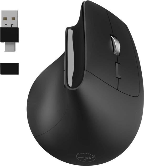 MOBILITY LAB ML313139 Ergonomische draadloze muis met verticaal ontwerp, 800-1600 DPI, 2,4 GHz en stille klikken