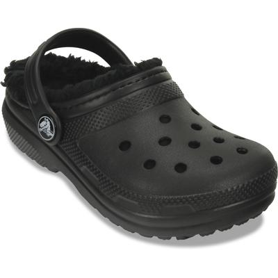 Clog CROCS "Kids Classic Lined Clog", Jungen, Gr. 29, schwarz, Croslite™, Schuhe Clog, Hausschuh, Pantoffel, Schlappen mit Warmfutter