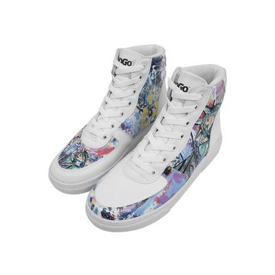 Sneaker DOGO "Ace Boots New York State Of Mind Damen High Sneaker, Ace Boots", Damen, Gr. 38, Normalschaft, weiß, Lederimitat, Schuhe Sneaker, Handgefertigt