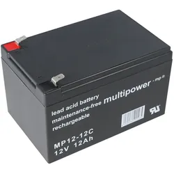 Multipower MP12-12C Blei Akku 12 Volt 12Ah Zyklenfest, Cycle