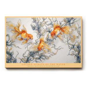 Sinus-Art Wandbild Golden Spirits of the Water, Leinwand, Querformat, 120 x 80 cm