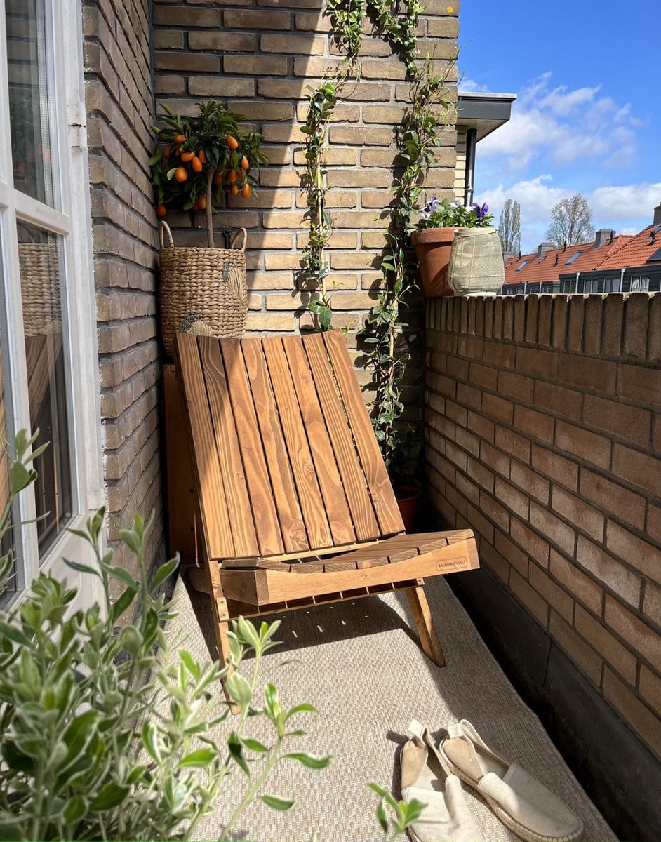 Inklapbare houten balkonstoel voor terras en tuin