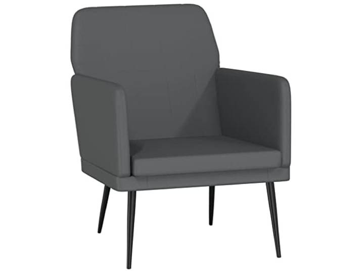 Heofavd Relaxsessel Kunstleder Grau 61x78x80 cm Polstersessel Metall