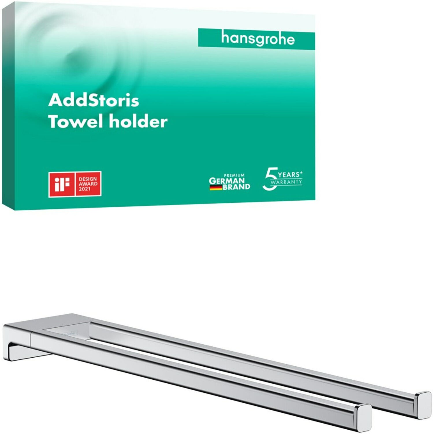 Hansgrohe Handtuchhalter AddStoris L 445mm, 2-armig, Wandmont., Met., chrom (41770000)