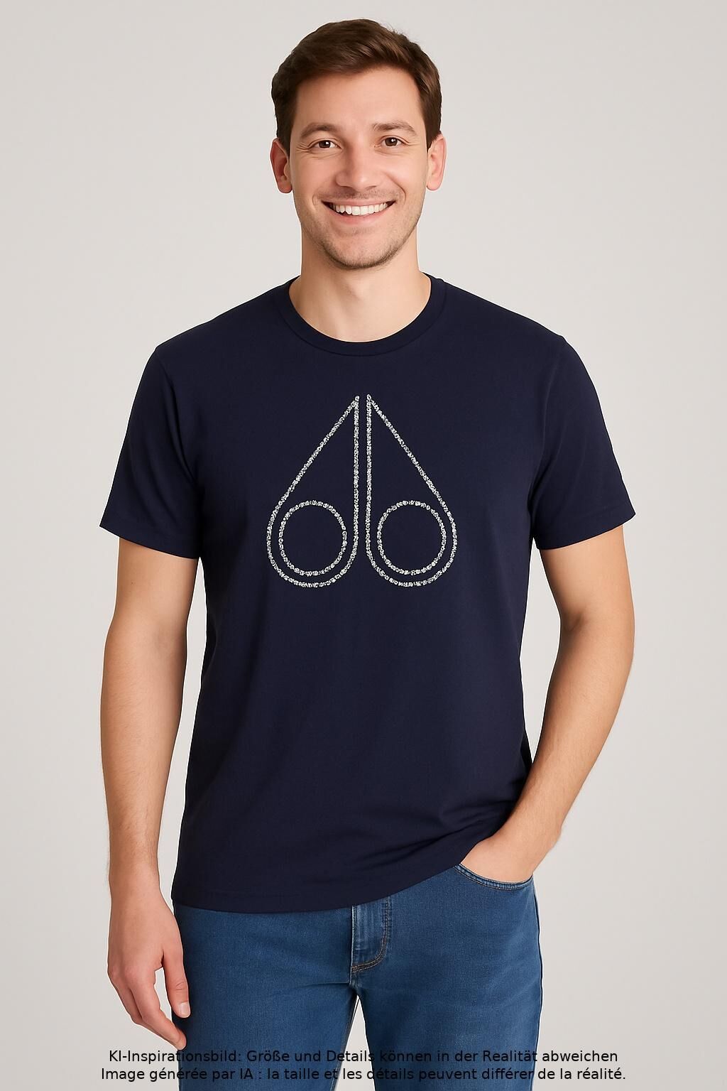 Moose Knuckles Herren T-Shirt, Marineblau, Gr. S, Baumwolle - Second Hand