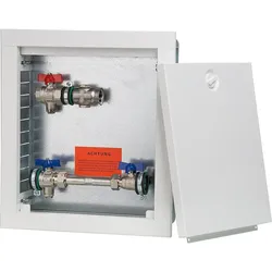 Wärmezähleranschlussstation Strawa horizontal Typ AS12h WMZ, Weiß,Wandschrank, Maße=330x370mm