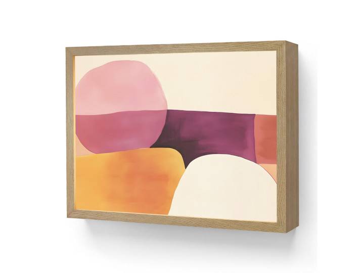 OnlyWow Wandleuchte MIT Akku Formen - Abstrakt - Farbenfroh 40x30 cm, Rosa, Rechteckig, LED integrated, 40x30x8 cm, Lampen & Leuchten, Innenbeleuchtung, Wandleuchten