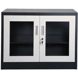Jet-Line, Aktenschrank, Aktenschrank UFA dunkelgrau weiss (90 x 40 x 68 cm)