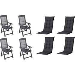 Progarden Tampa+Auflagen SET an/bl X64444 Gartenmöbel-Set