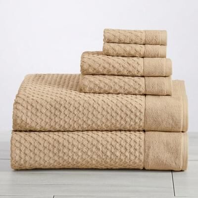 Linery & Co. Cotton Diamond Waffle Texture Bath Towels