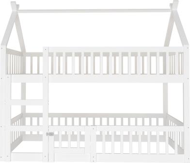 Kinder Etagenbett 90x200 cm Weiss Ohne Matratze Mit Treppe Loft Design Massivholz Kinderbett Lagerraum