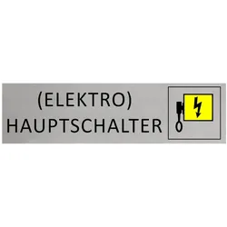 CombiCraft Aluminium Türschild Hauptschalter (elektro) 165x45mm mit 3M-Tape zur Befestigung, einfache Kennzeichnung von Räumen und Bereichen