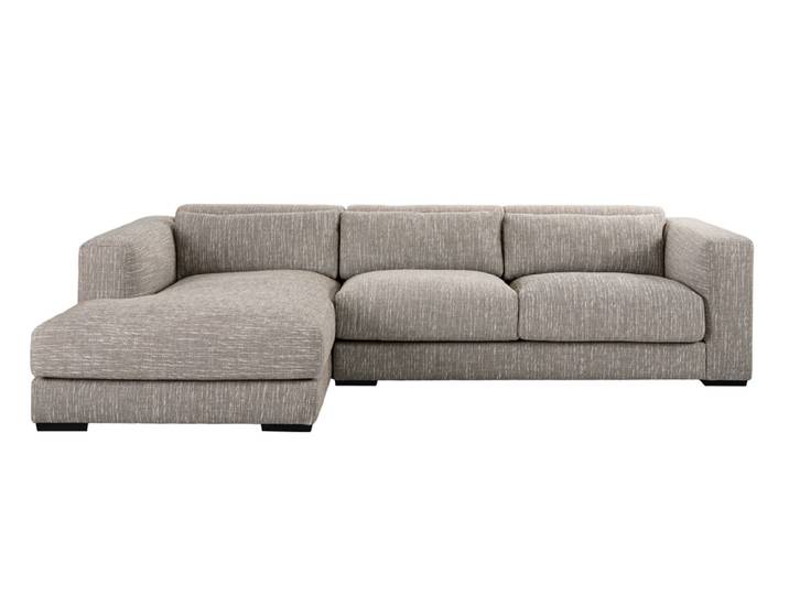 Dolce Ecksofa Linksseitig - Leinen Dunkles Taupe