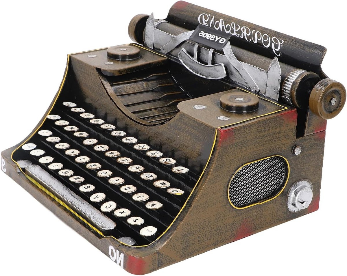 Vintage Bruine Antieke Typemachine als Decoratief Model voor Thuis en Kantoor