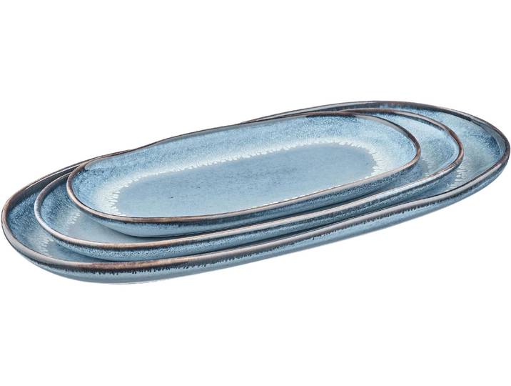 Servierplatte Björn Genesis, 3 Stück , blau, Servierplatten, Servierplatte