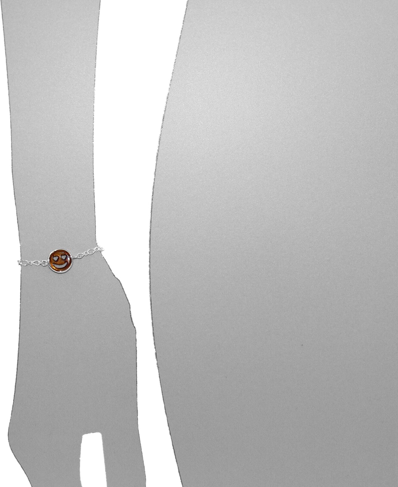 Armband OSTSEE-SCHMUCK "Ostsee-Schmuck Armband Smiley Armband Smiley", silber (weiß, neutral), Armbänder, Damen, 21cm, Silber 925 (Sterlingsilber), Armband