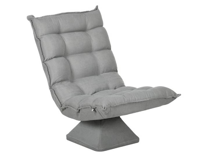 Fauteuil de sol HOMCOM paresseux fauteuil relax fauteuil salon design capitonné inclinaison dossier réglable pivotant 360°