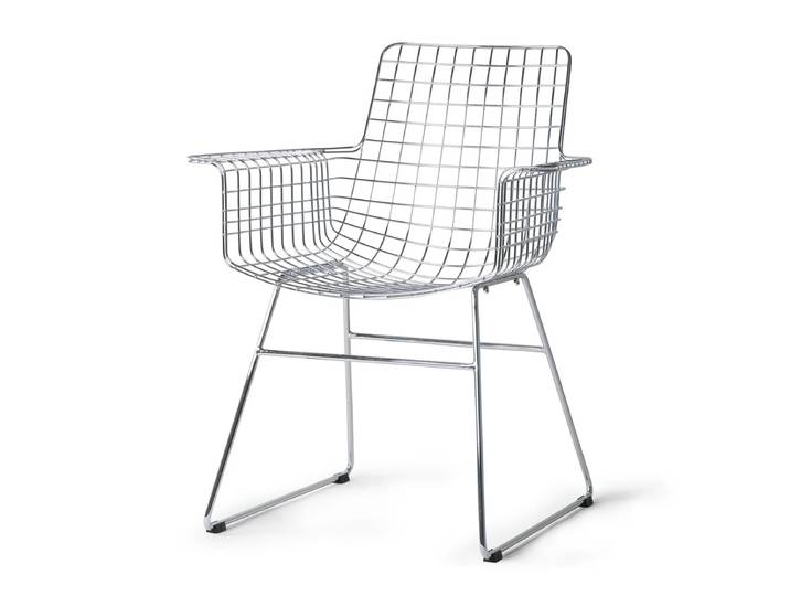 HKliving - Wire Arm Chair, Chrom