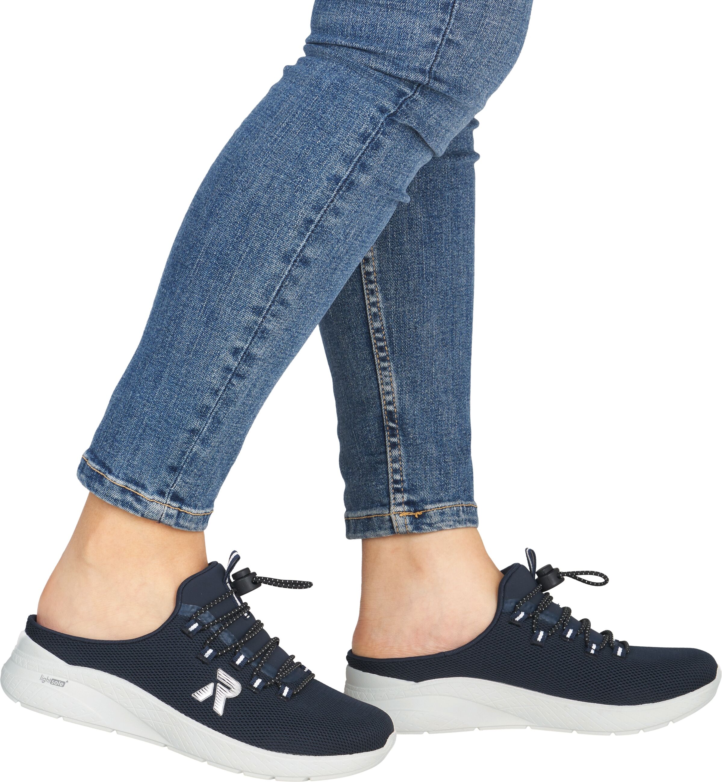 Clog RIEKER, Damen, Gr. 37, Textil, blau (nachtblau), Schuhe Clog, Sabot, Sommerschuh, Hausschuh mit MemoSoft-Innensohle