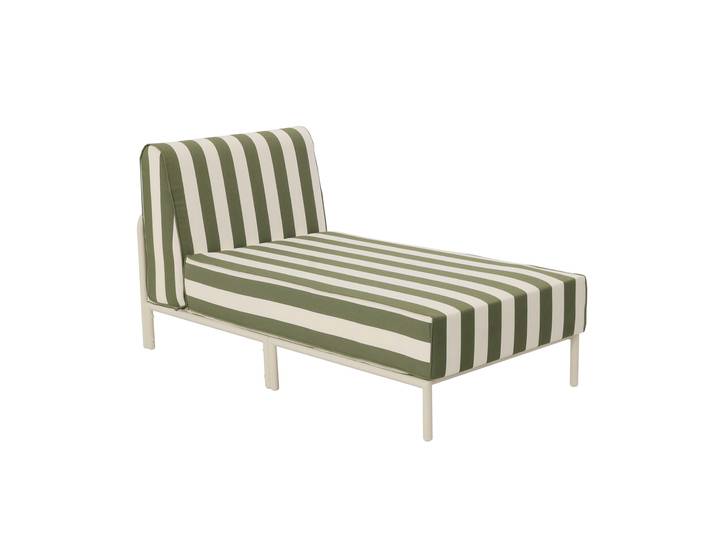Oviala - Méridienne rayée pour salon de jardin modulable