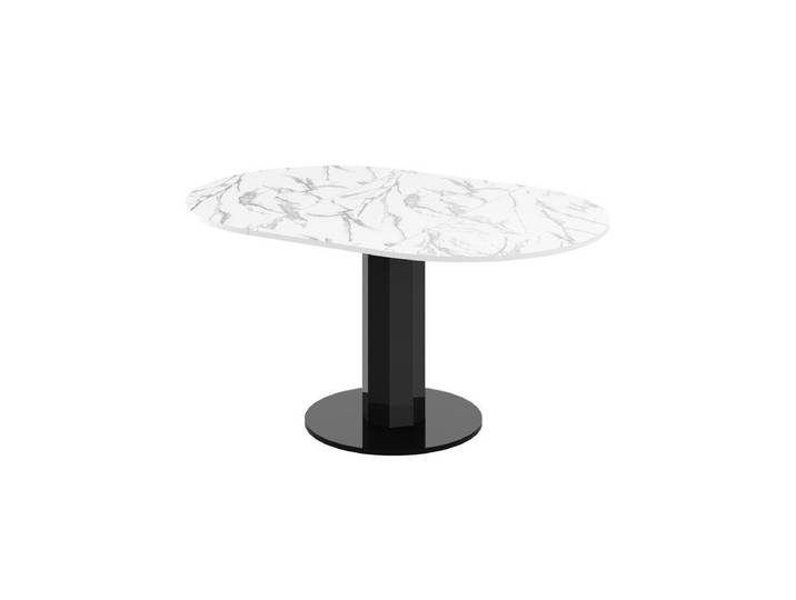 designimpex Esstisch Design HES-111 Tisch rund oval Hochglanz ausziehbar 100-148cm