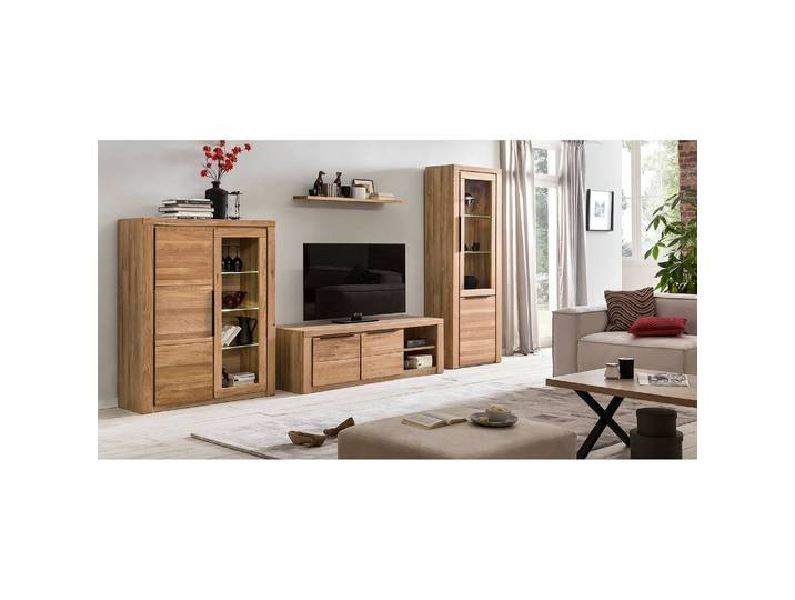 TV-Lowboard II Front: Massivolz Eiche, geölt Korpus: Spanplatte, geölt Braun 160 x 51 x 54cm