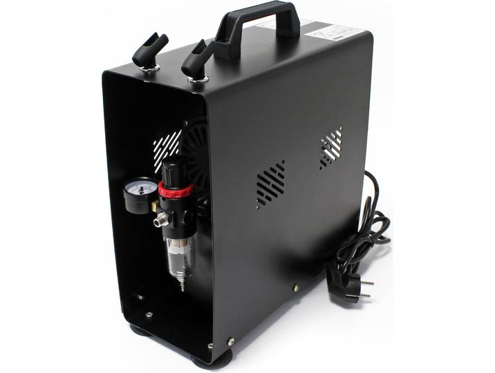 Wiltec Compresseur à membrane Aérographe Airbrush AF186A – 4 bar – Diaphragme – Sans huile – Réservoir d'air Réducteur de pression Coupure automatique – Aérographie\, modélisme\, manucure\, tatouage