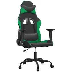 vidaXL Gaming-Stuhl Schwarz und Grün Kunstleder