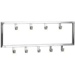 KADIMA DESIGN Wandgarderobe Metall Silber 50x20x4 cm Design Flurgarderobe Stahl, Hakenleiste Wandpaneel, Garderobe Wand, Garderobenleiste