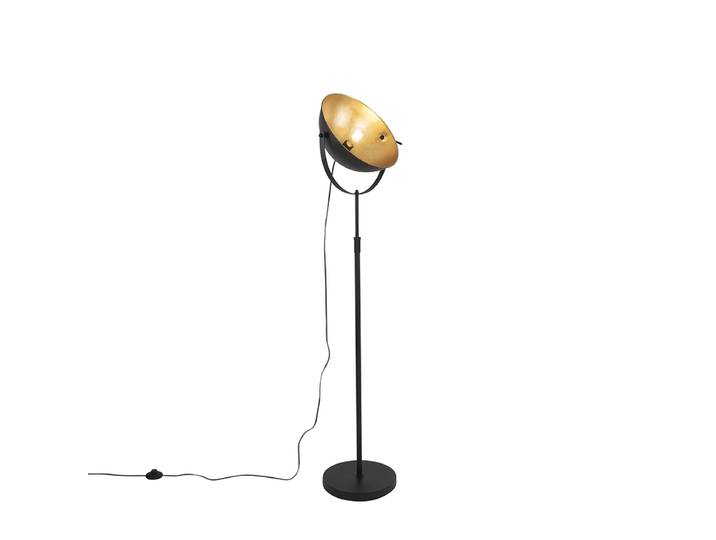 Lampadaire noir avec or 35 cm réglable - Magnax