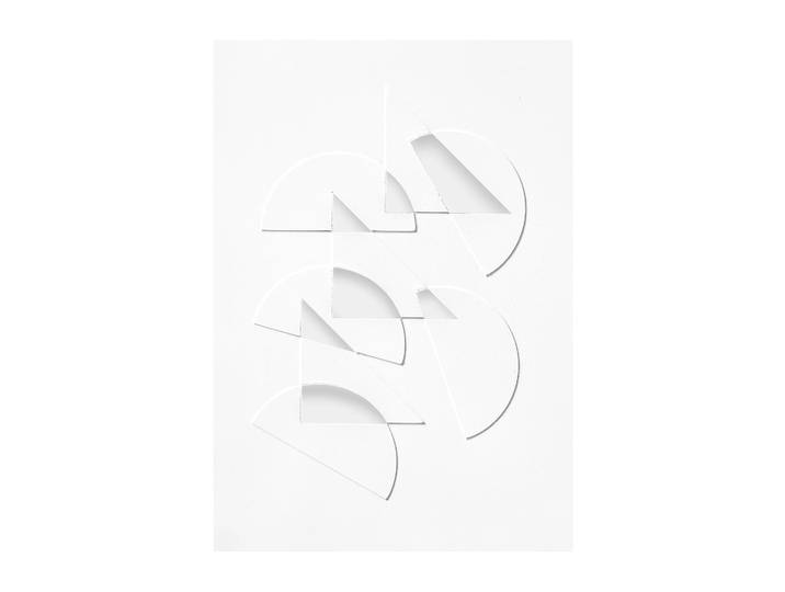 MOEBE Œuvre d art en relief demi-lunes & triangles 14,8x21 cm Blanc cassé'