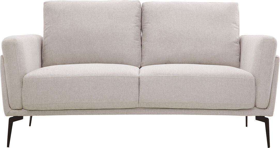 Miliboo Design-Sofa mit Stoff im Samtdesign Beige 2-Sitzer MOSCO