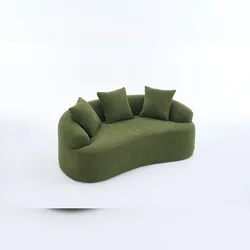 STILVORA Zweisitzer-Sofa Chenille Grün, extra tiefe Sitzfläche und dicke Polsterung