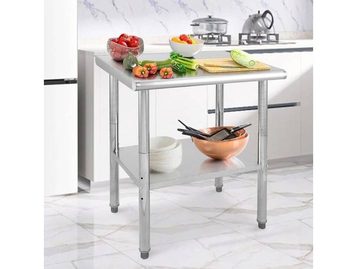 Table de travail de cuisine - 76X60X88CM- PLAN DE TRAVAIL - CHARIOT DE CUISINE -Inox