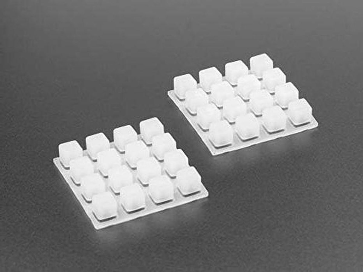 Set van 2 zwarte elastomeer knoptoetsen voor elektronica projecten