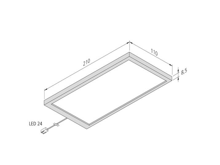 Hera LED-Unterbaulampe Sky Sonar 3er-Set 4.000K stahl Sonar, dimmbar, alu / grau / zink, für Küche, Kunststoff, Modern, Unterschrankleuchten