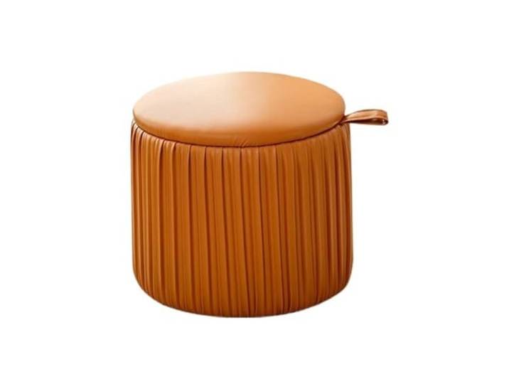 YANG11FAN Vielseitig Runder Hocker kann von Hand getragen Werden. Schlafzimmer-Schminktisch kann verwendet Werden(Orange)