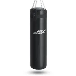 ArtSport Boxsack 30kg gefüllt, Box Set mit Stahlkette & Karabinerhaken für Erwachsene Schwarz