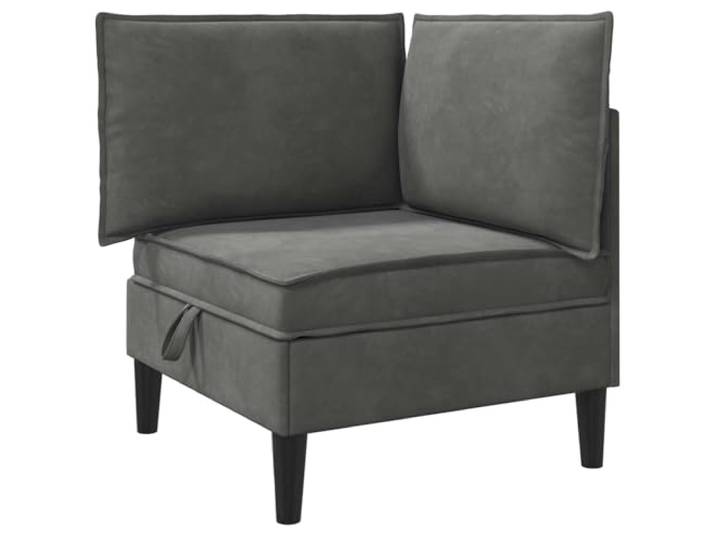 Makastle Sofa Couch mit Stauraum Dunkelgrau Samt