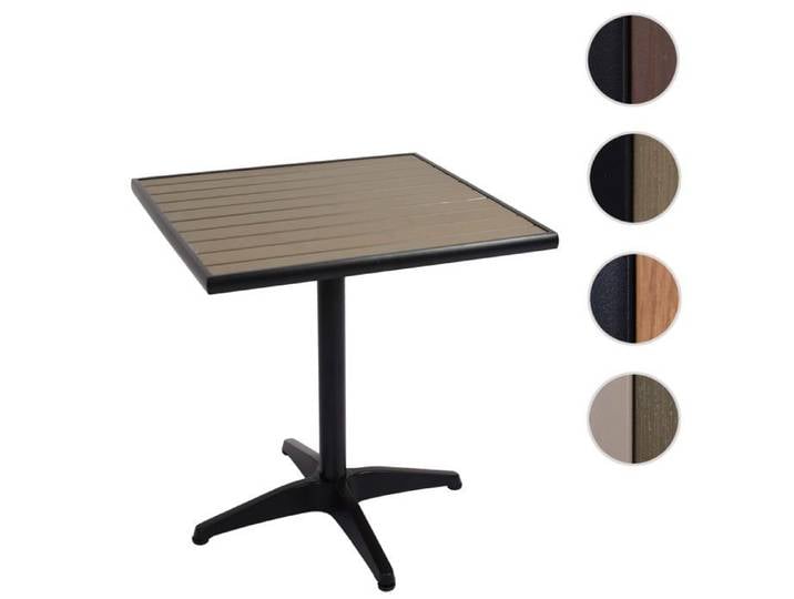 Table de jardin MCW-J95 aluminium aspect bois noir gris