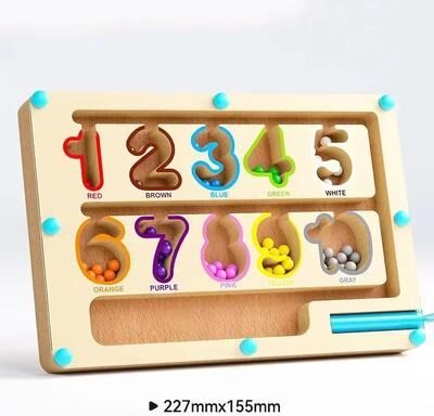 Inspired Finds Montessori Magnetic Color Sorting Maze Board With Pen Moving Bead Educational Toy number