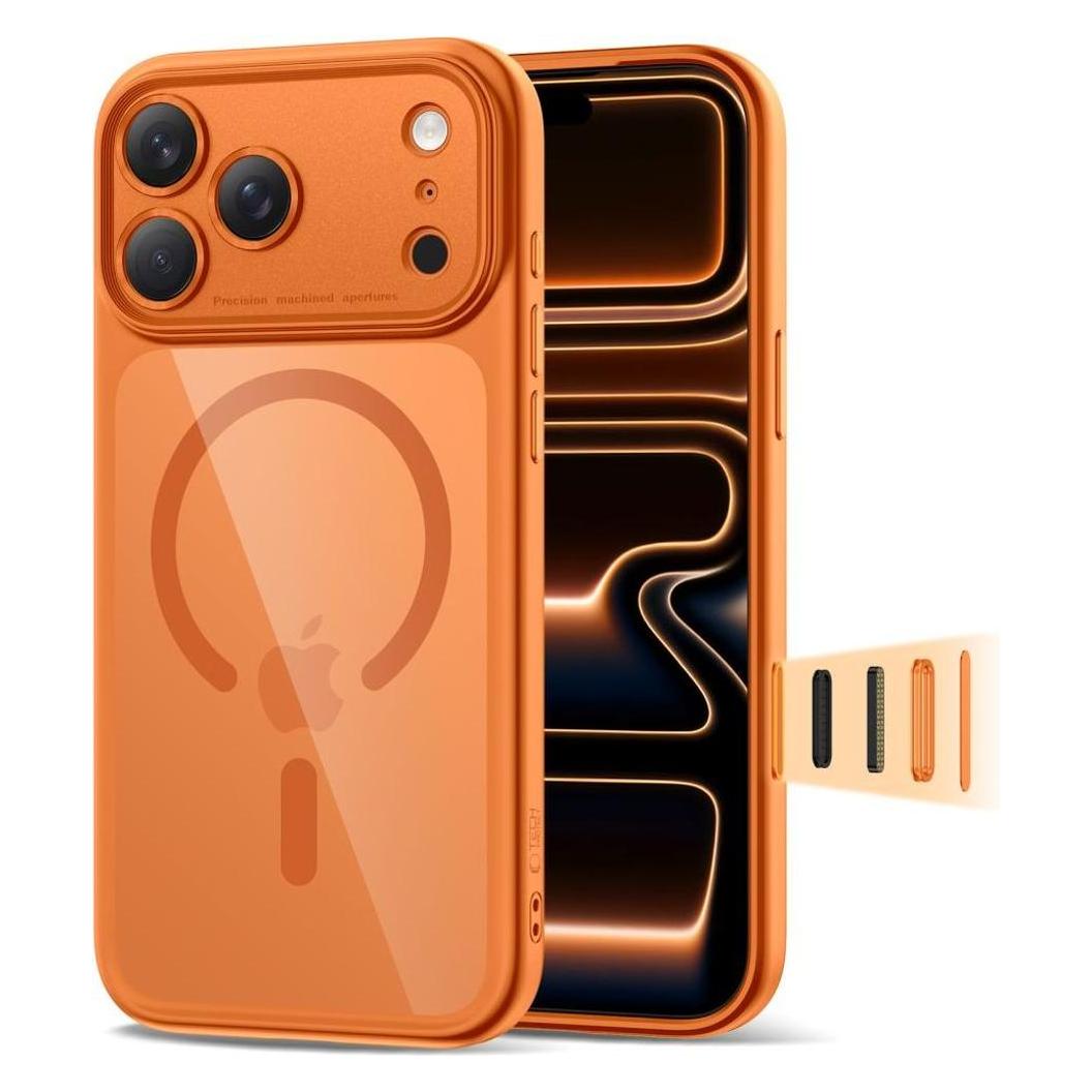 Tech-Protect Magpeak Magsafe Cc Iphone 17 Pro Max Kosmisch Orange/Klar (Apple iPhone 17 Pro Max) (203487)