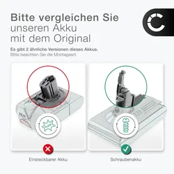 Cellonic Akku für Dyson V7 Origin, Motorhead, Trigger, Animal Extra, SV11, Staubsauger Zubehör, Schwarz