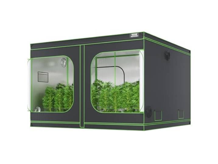 VEVOR Tente de Culture 305x305x203 cm Chambre de Culture Hydroponique Mylar 600D Hautement Réfléchissante avec Fenêtre d'Observation\, Sac à Outils\, Plateau de Sol pour Culture de Plantes d'Intérieur