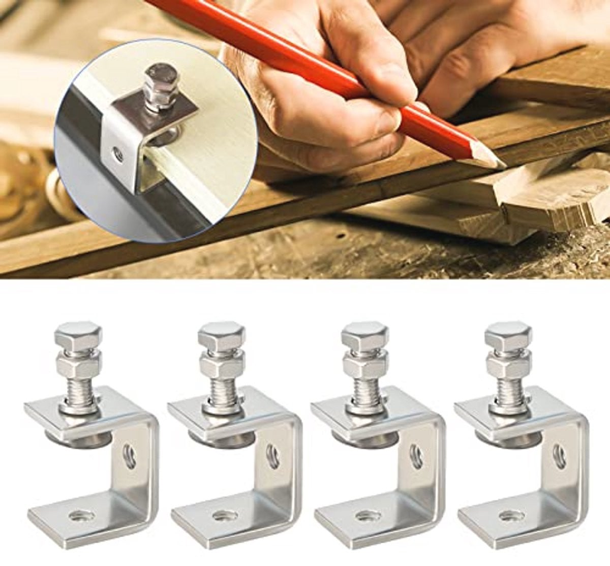 Set van 4 Heavy Duty C-klemmen voor houtbewerking en metaalbewerking
