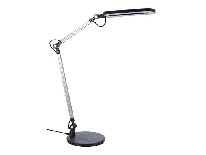 Novel Led-Schreibtischleuchte, Schwarz, Metall, Kunststoff, Uni, länglich, 20x105 cm, RoHS, 3-fach schaltbar, verstellbare Arme, Lampen & Leuchten, Innenbeleuchtung, Tischlampen, Schreibtischlampen