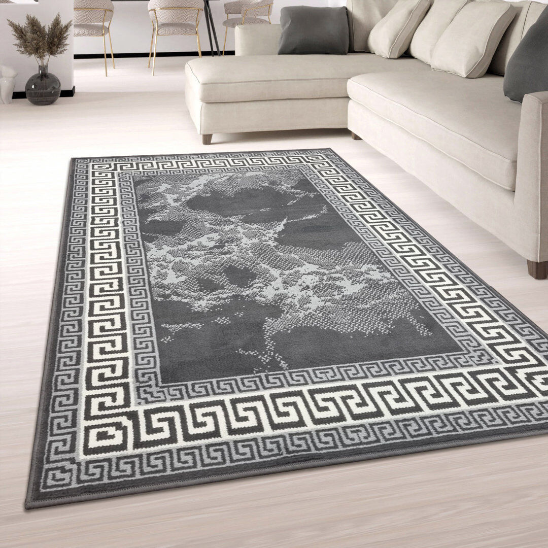 Fairmont Park Balmoral Geometric Machine Woven / Power Loomed Area Rug Grey Rectangle 200 x 290cm
